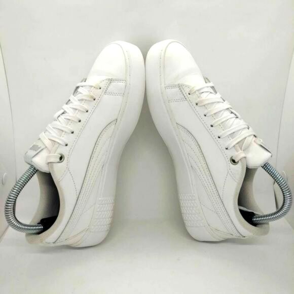 Puma Smash Platform V2 Fashion Sneakers Womens Size 8 White Casual Classic Shoes - Picture 6 of 8